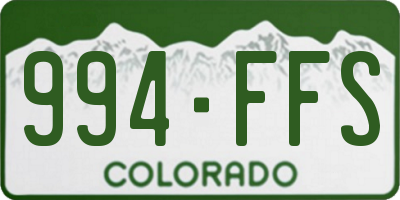 CO license plate 994FFS