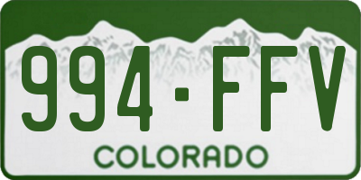 CO license plate 994FFV