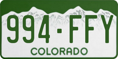CO license plate 994FFY