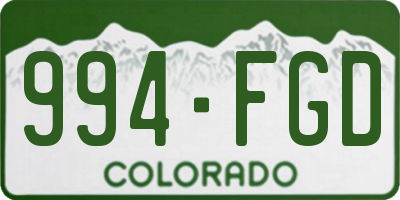 CO license plate 994FGD