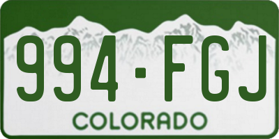 CO license plate 994FGJ