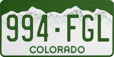 CO license plate 994FGL