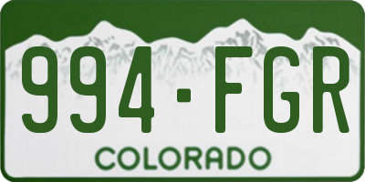 CO license plate 994FGR