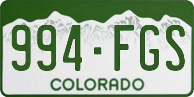 CO license plate 994FGS