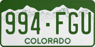 CO license plate 994FGU