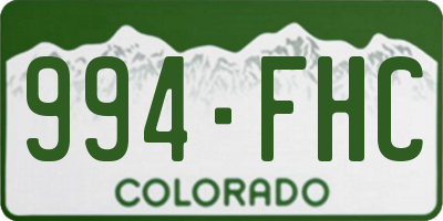 CO license plate 994FHC