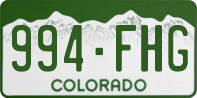 CO license plate 994FHG