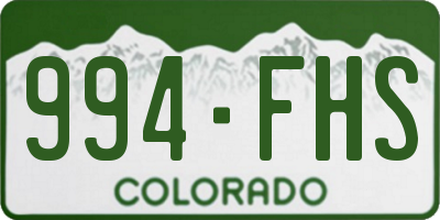 CO license plate 994FHS