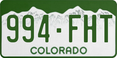 CO license plate 994FHT