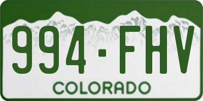 CO license plate 994FHV