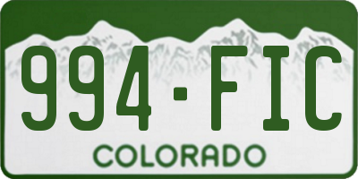 CO license plate 994FIC