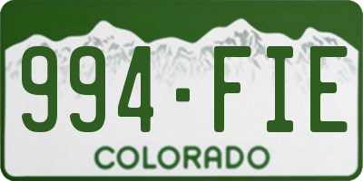 CO license plate 994FIE