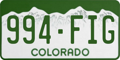 CO license plate 994FIG
