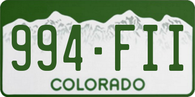 CO license plate 994FII