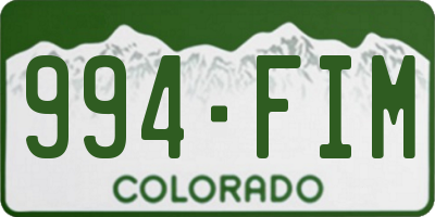 CO license plate 994FIM