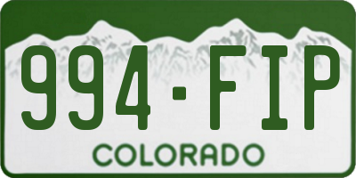 CO license plate 994FIP