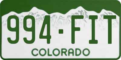 CO license plate 994FIT