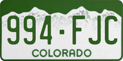 CO license plate 994FJC