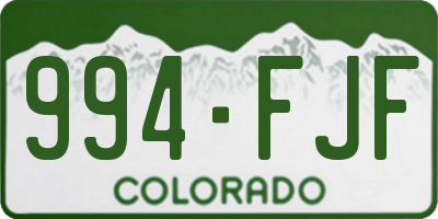CO license plate 994FJF