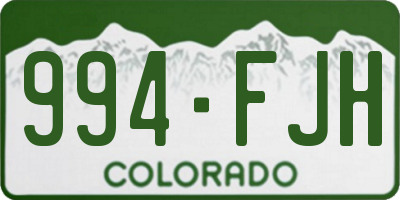 CO license plate 994FJH