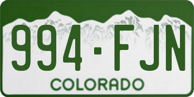 CO license plate 994FJN