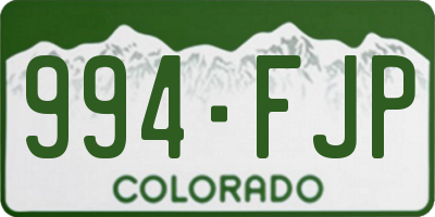 CO license plate 994FJP