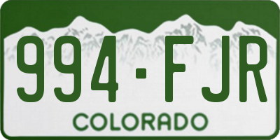 CO license plate 994FJR