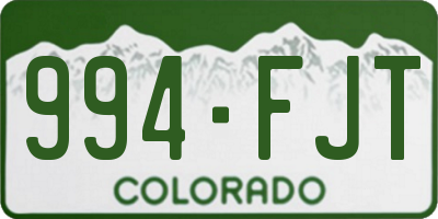 CO license plate 994FJT