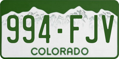 CO license plate 994FJV