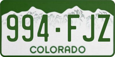 CO license plate 994FJZ