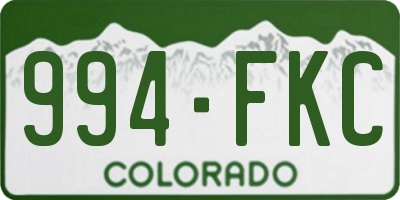 CO license plate 994FKC