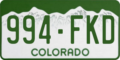 CO license plate 994FKD