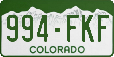 CO license plate 994FKF