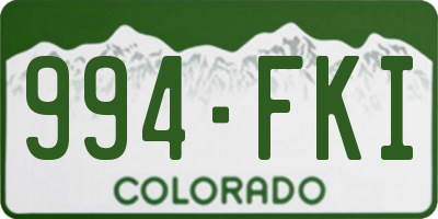 CO license plate 994FKI