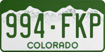 CO license plate 994FKP