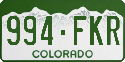 CO license plate 994FKR