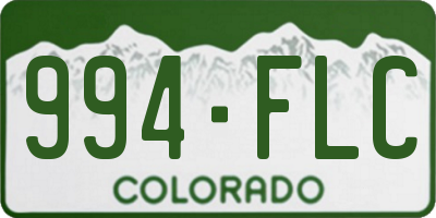 CO license plate 994FLC