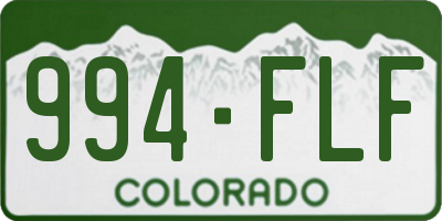 CO license plate 994FLF