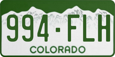 CO license plate 994FLH