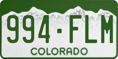 CO license plate 994FLM