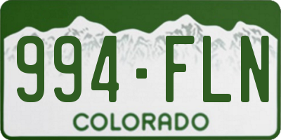 CO license plate 994FLN