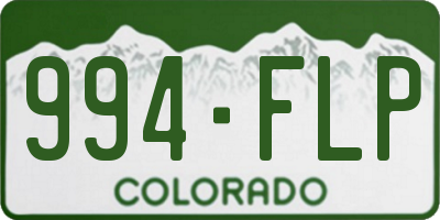 CO license plate 994FLP