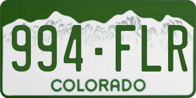 CO license plate 994FLR