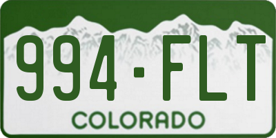 CO license plate 994FLT