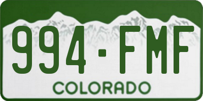 CO license plate 994FMF