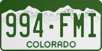 CO license plate 994FMI