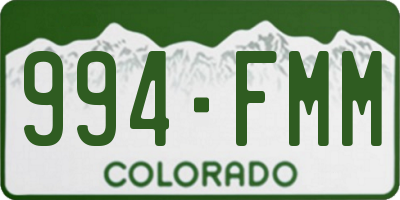 CO license plate 994FMM
