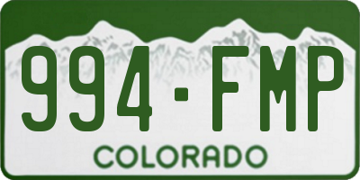 CO license plate 994FMP