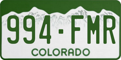 CO license plate 994FMR