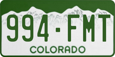 CO license plate 994FMT